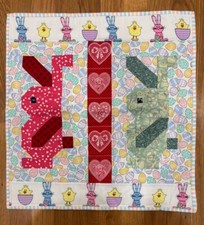 Handmade Quilted Wall Hanging Easter Bunny Theme 19