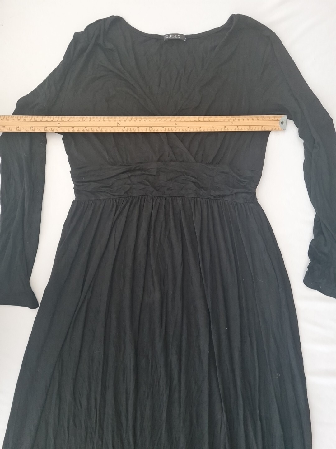 Ladies Dress Ouges Size L Long Sleeve V Neck Blac… - image 6