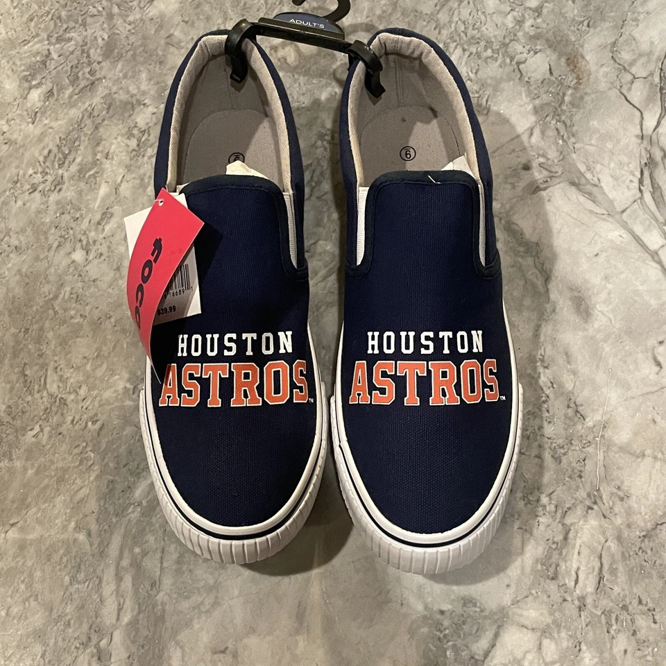 ZAPATOS CLÁSICOS SIN CORDONES HOUSTON ASTROS MLB PARA HOMBRE TALLA 9 PARA MUJER TALLA 10,5 CÓMODOS - NUEVOS - Foto 2 de 4