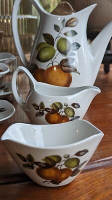 Midwinter Stylecraft Orangen Zitrone Kaffee Set J Russell MCM 4 Tassen Kanne Kanne Schüsseln