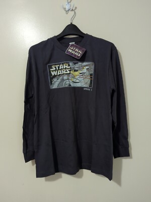 Nwt Star Wars Episode 1 LS Shirt Men L S19 Grey Gray