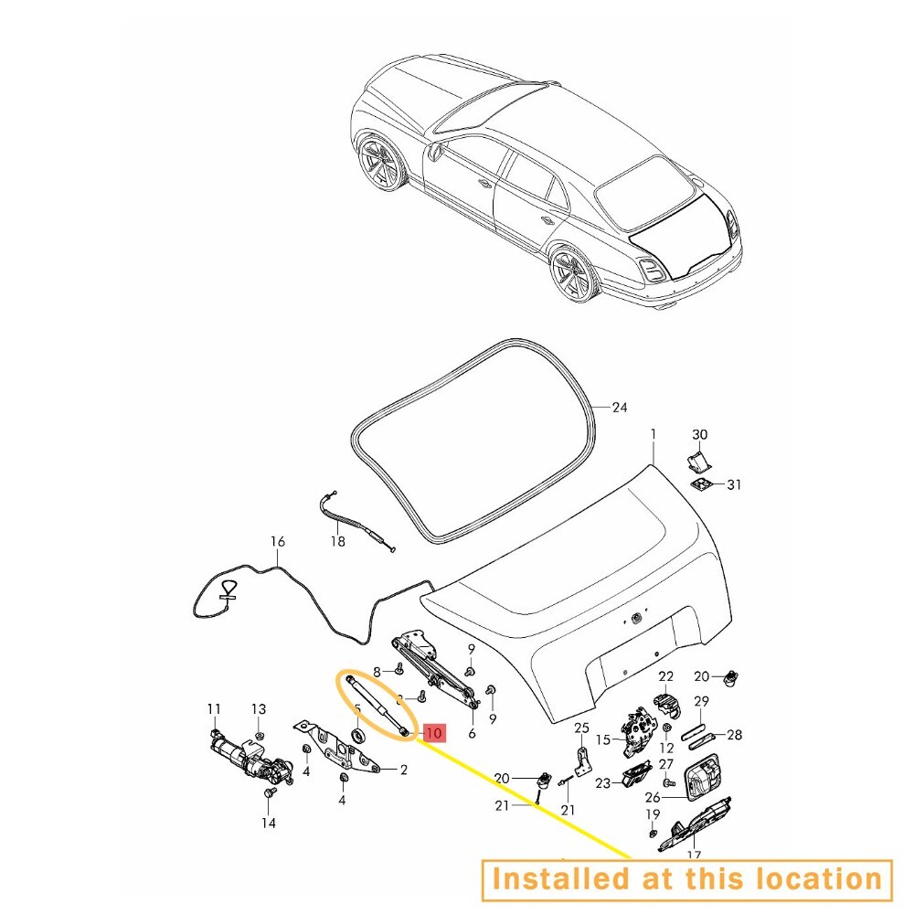 For Bentley Mulsanne trunk boot shocks lift support 1PCOEM:3Y0827550