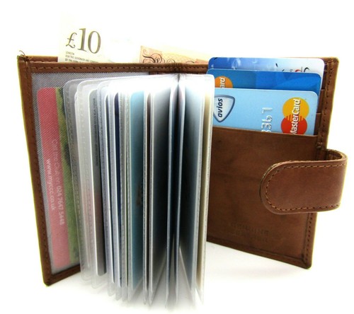 Unisex Genuine Real Leather Credit Card Holder ID Wallet Pouch Bank Note Section - Picture 76 of 79