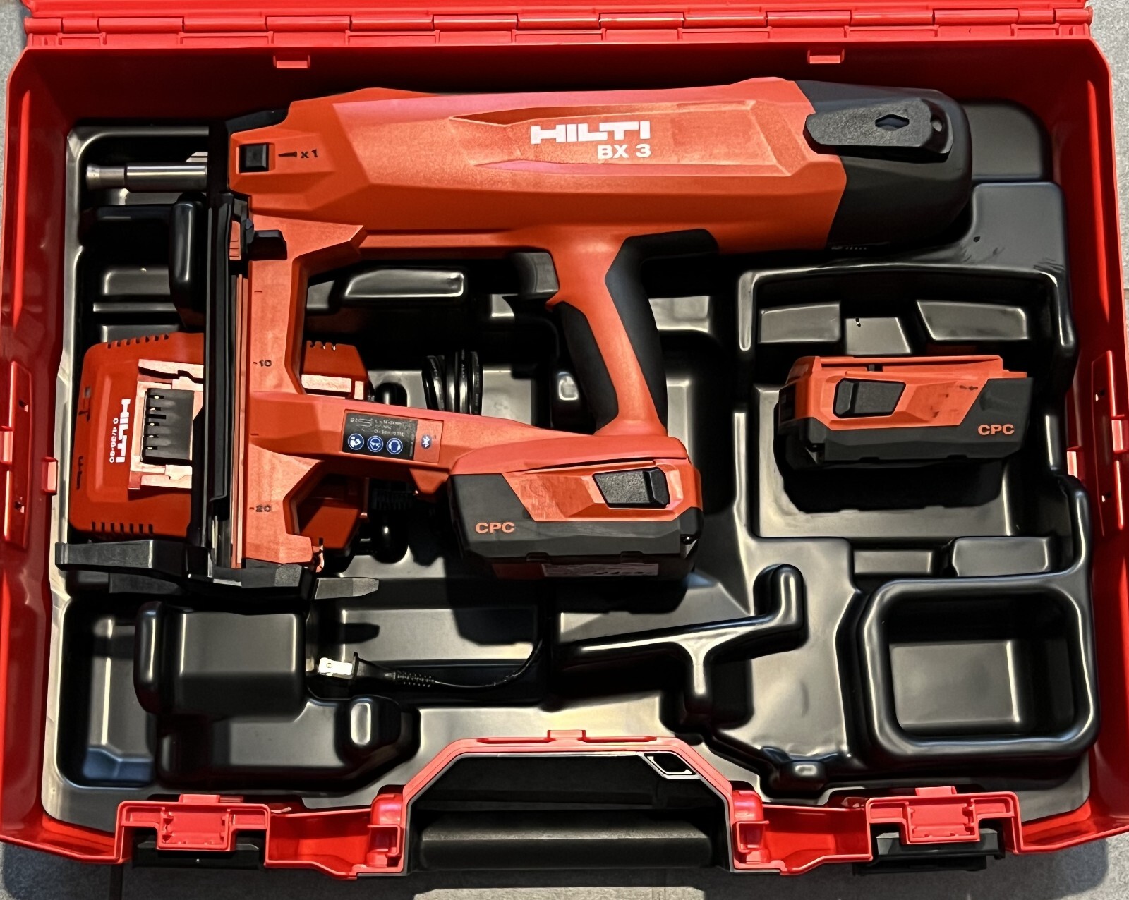 Hilti BX3ME Battery Actuated Fastening Nail Gun, Batteries, Charger