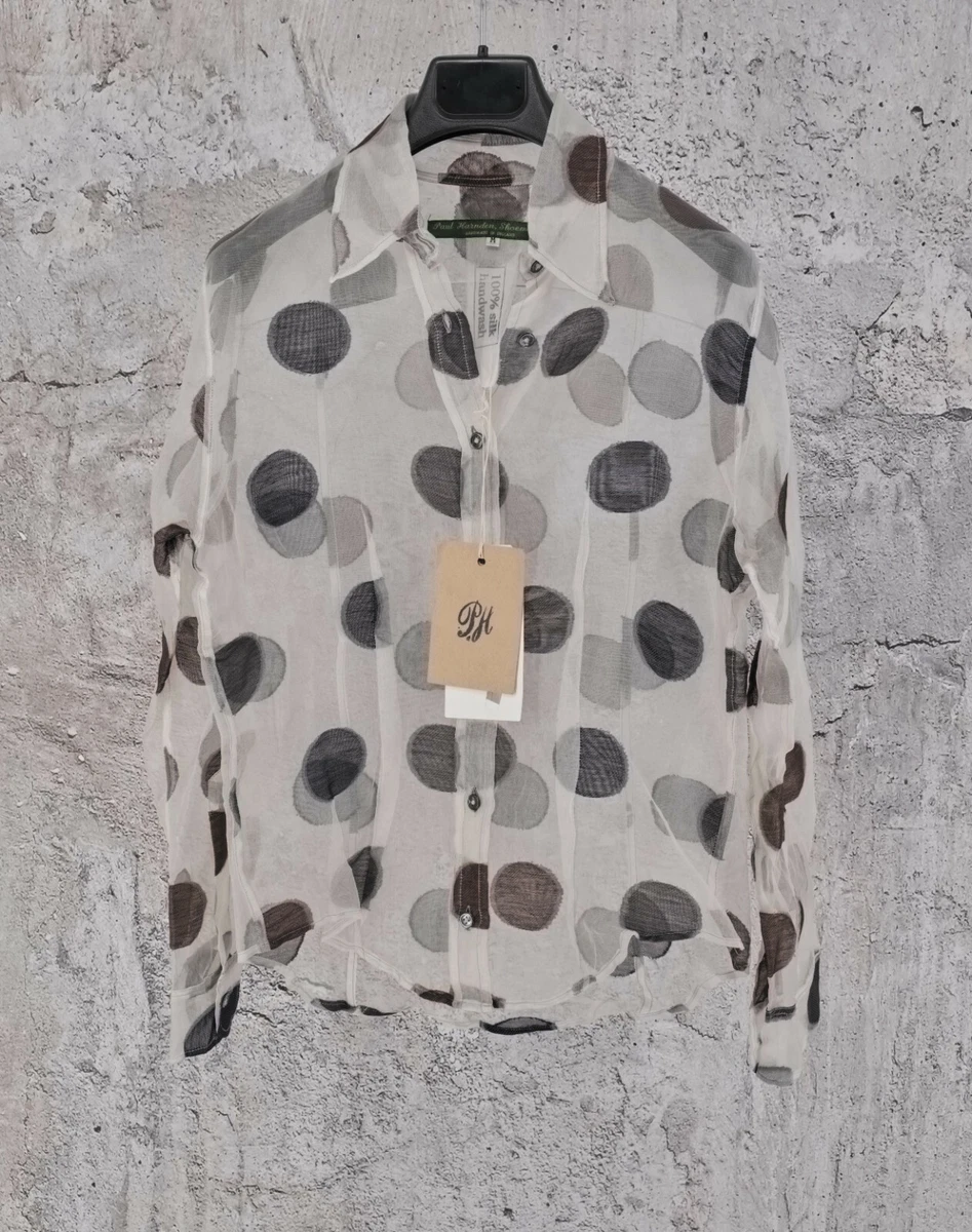 BNWT PAUL HARNDEN SHOEMAKERS WOMEN'S SILK SPOTS SHIRT M