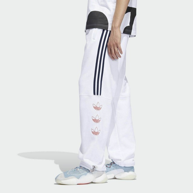 adidas Mens Sweatpants White Size Large 