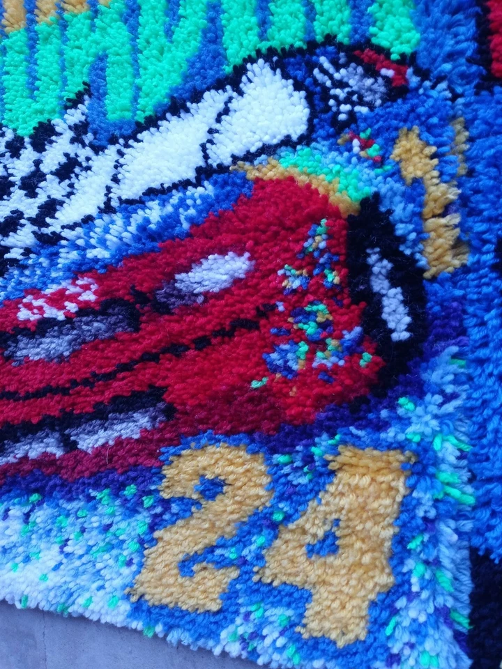 Handmade NASCAR 29x20 Wall Tapestries Hanging Rug Dale Earnhardt Jeff Gordon Foto 4 de 4