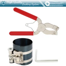 Piston Ring Compressor Installer Ratchet Tool Kit w/Pliers Safety Screw