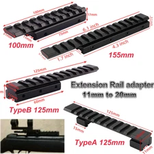 11mm Dovetail to 20mm Rifle Base Scope Mount Extend Picatinny Rail Adapter
