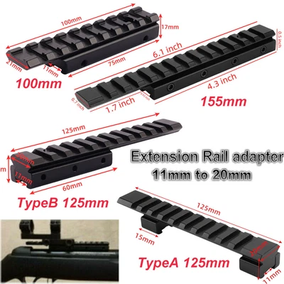 UNIQUEFIRE 11mm Dovetail to 20mm Rifle Base Scope Mount Extend Picatinny Rail Adapter