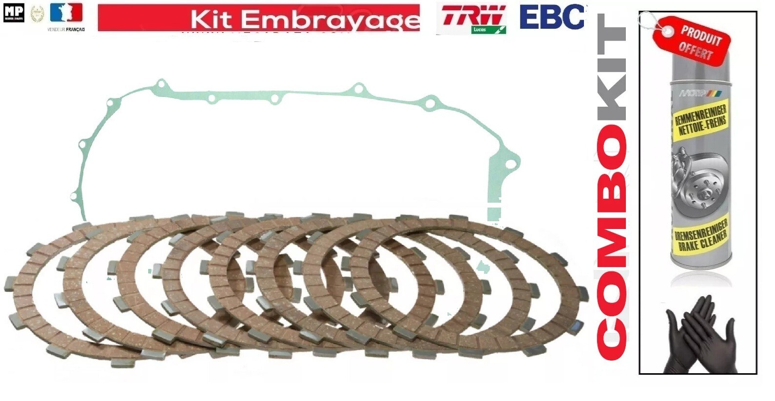 Kit embrayage Kawasaki VN 1500 Classic 2001-2002 avec disques garnis et joint carter