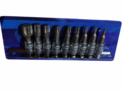 9tlg.Satz 1/4'' Bit-Einsatz Torx T10-T60 Steckschlüssel Nuss Biteinsatz