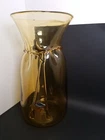 Vtg Blenko Emporium Hand Tie Glass Tall Vase Wheat 1978-79 Sticker 13.5" x 7"