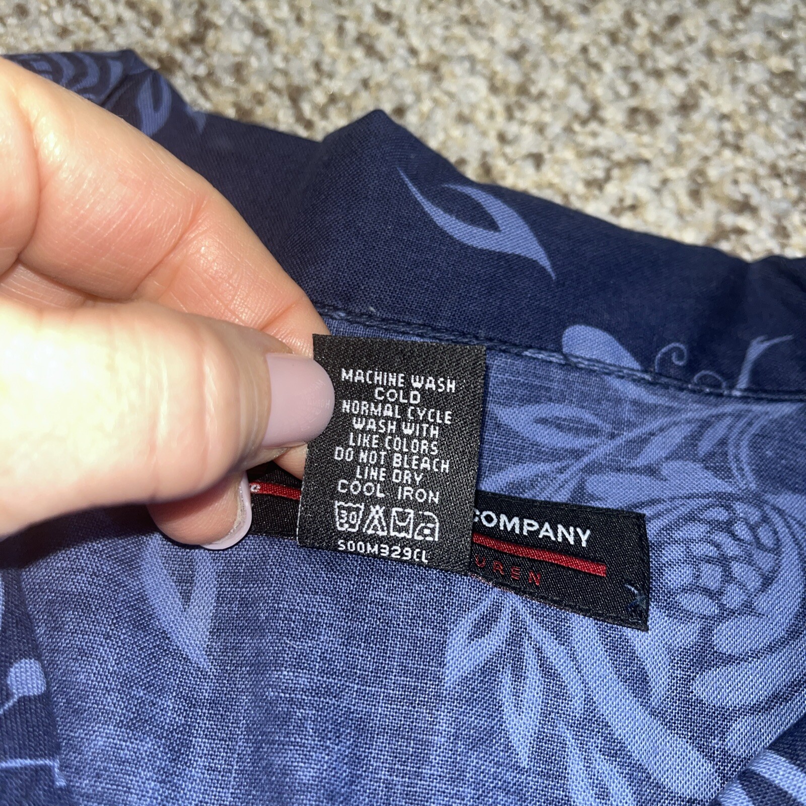 Polo Jeans Co. Ralph Lauren Blue Floral Hawaiian Short Sleeve Mens Shirt Large - View 7