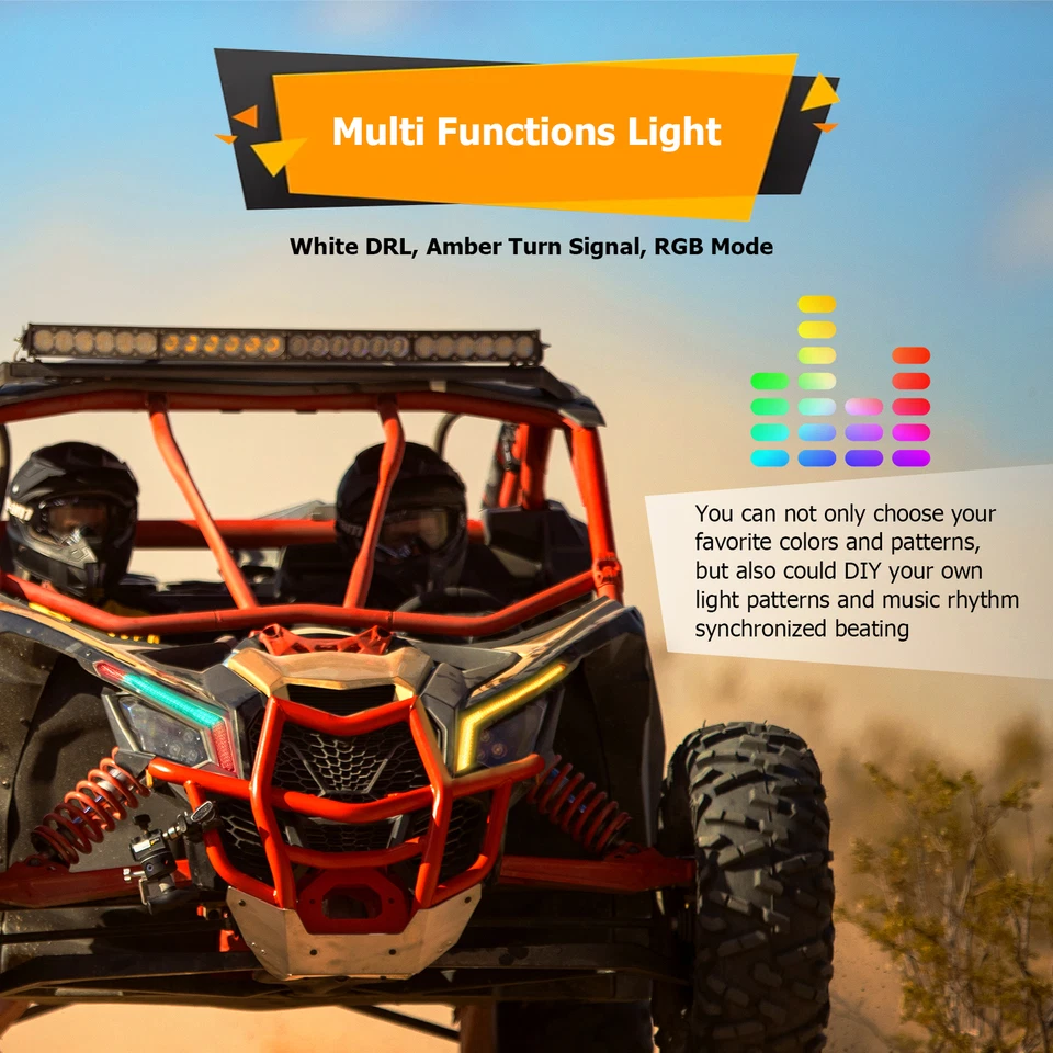 Kit de luzes de captura LED RGB turbo Can Am Maverick X3 MAX/XDS/XRS para 2017-2025 - Imagem 3 de 4