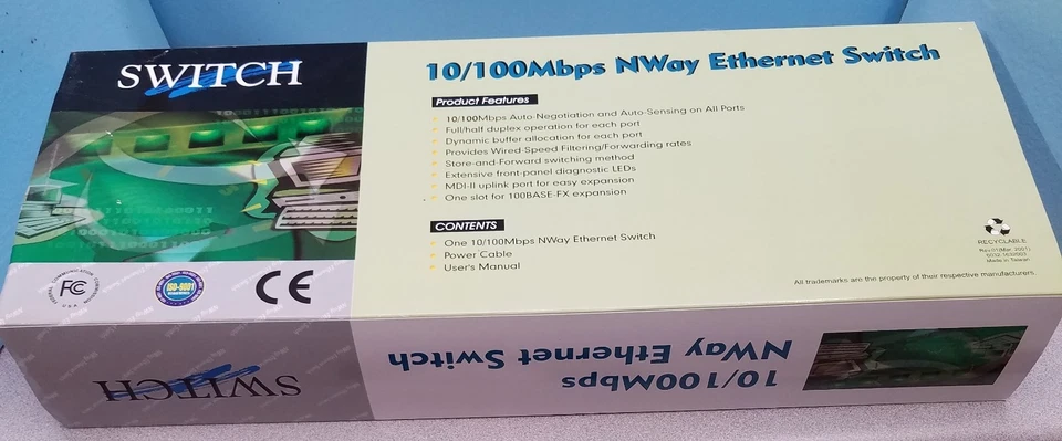 NWAY Ethernet Switch 24 port 10100 Rack Mountable Silver color - Image 3 of 4