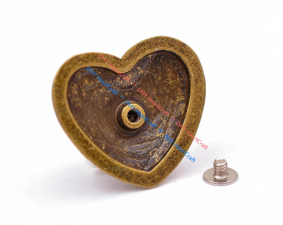 6PCS WESTERN HEADSTALL HORSE TACK HEART Brass BERRY SADDLE CONCHOS 1-1/8 Inch - Image 4 of 4