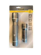 DEFIANT 1100 Lumens and 650 Lumens Alkaline Battery LED Powered Flashlight 2pk