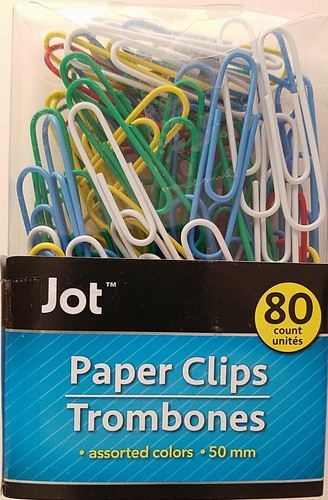 JUMBO PAPER CLIPS MULTI-COLOR Metal Vinyl Coated 2 inch/50mm 80/pack - 第 1/3 張圖片