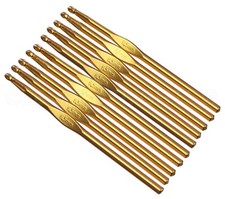 50 Pack - Size K-10.5 Aluminum Crochet Hooks - 6" - 6.5mm - Knitting Craft