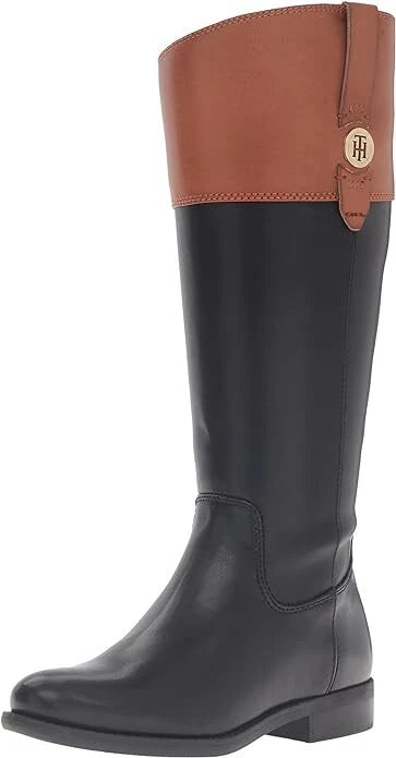 Tommy Hilfiger Women's Shano Classic Riding Boot Full Zip Wide Calf Black Brown - Image 3 of 4