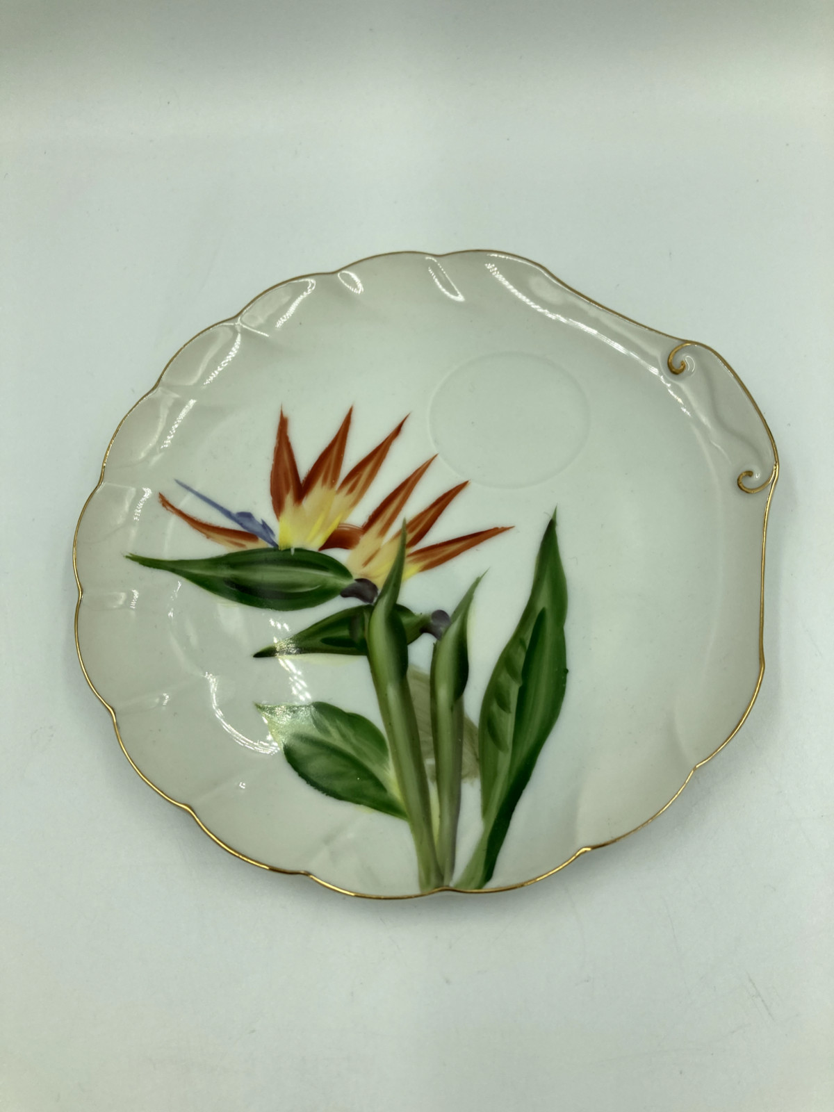 FOUR sets vtg cups/plates - 8 pcs/4 diff hand painted HI flowers/~50s japan NICE