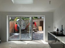 Aluminium Bi fold Doors inc Glass 3 panels White. 3m x 2.1m £1640