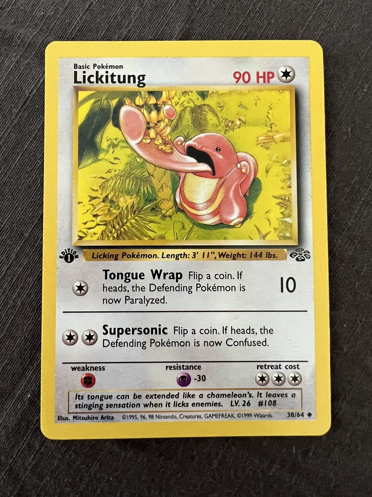 Lickitung Jungle - 1ST EDITION NM - Uncommon - 1999 Pokémon WOTC - 38/64