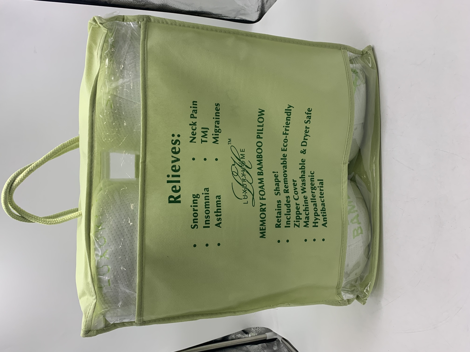 РОСКОШНАЯ ДОМАШНЯЯ БАМБУКОВАЯ ПОДУШКА С ЭФФЕКТОМ ПАМЯТИ - 2 УПАКОВКИ - KING - WHITE - JC-4805