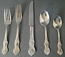 5pc Reed & Barton Marlborough Stainless Place Setting Knife Fork Spoon-Mint
