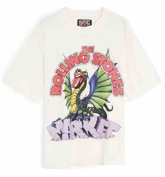 CAMISETA MARKET ROLLING STONE DRAGON NUEVA CON ETIQUETAS Blanca Talla S