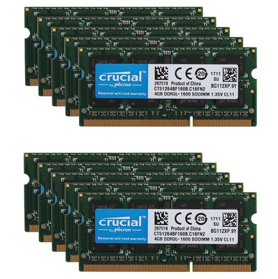 Crucial Memory Ram Lot 8gb 4gb Pc3l 2rx8 Ddr3l 1600mhz So Dimm Notebook Ebay