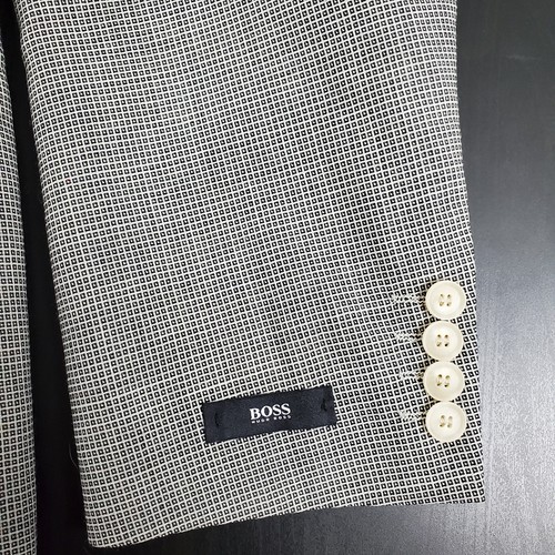 Hugo Boss 44L Rossellini USA 3-Button Wool Blazer Sport Coat White & Black - Picture 23 of 23