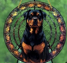 SALE!❤️  ROTTWEILER Dog Lover LARGE Suncatcher Picture Birthday Present GIFT