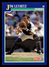 Jim Leyritz 1991 Score #65 New York Yankees FREE SHIPPING *088