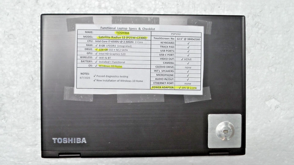 Toshiba Satellite Radius 12 P25W-C Convertible i7  8GB  250GB 12.5" | Windows 10 - Image 3 of 4