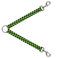 Dog Leash Splitter Checker Black/Neon Green (Us Import)