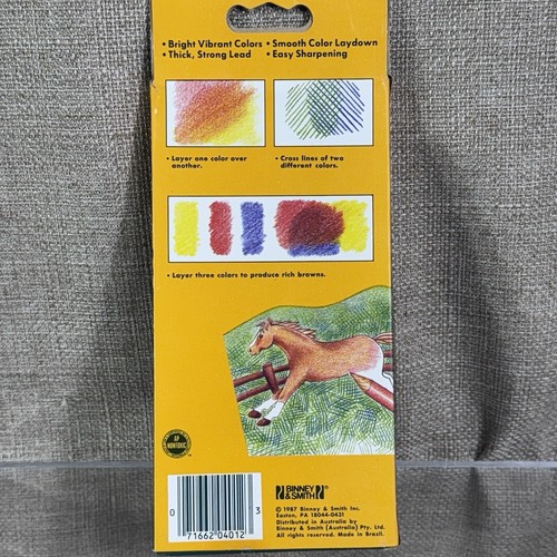 Matite colorate Crayola vintage 12 in confezione 1987 colori vivaci lisci brillanti - Foto 2 di 5