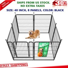 FXW Rollick Unleashed Dog Playpen Indoor Yard RV Camping, 40in 8 Panels, Black