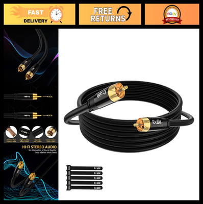 20FT RCA Subwoofer Cable, Digital Coaxial Audio Cord, S/PDIF for Home Theater, H