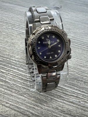 Freestyle Watch Womens 28mm Blue Dial Diver 300 FT Stainless New Battery