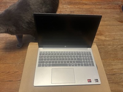 Unused Opened 2025 Silver HP Laptop Intel Core Ryzen 700 Series Graphics 8 GB