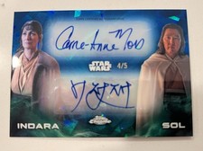 Topps Chrome Star Wars Indara & Sol Duo Autograph Moss Jung-jae 4/5 Trading Card