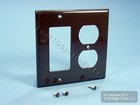 Leviton 80746 Brown 2-Gang Duplex Decora Unbreakable Standard Wallplate Cover