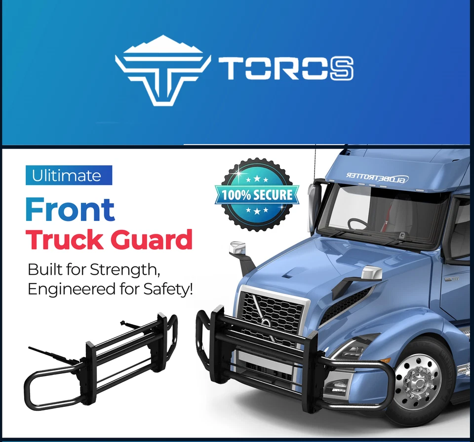 For Volvo VNL&VNR Truck Deer Animal Moose Guard Bumper 2017-Up Black - Image 3 of 4