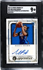 2020 Panini Chronicles Moses Brown RC Excalibur SGC 9 Auto Gold /10