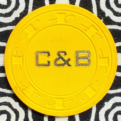 C & B Cardroom $25.00 Bakersfield, California Gaming Poker Casino Chip V820