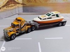 1983 Matchbox Team Convoy Set CY-4 Kenworth Aerodyne Boat (Yacht) Trailer orange