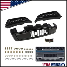 Raptor Style Steel Front Bumper Assembly For 2015-2017 Ford F150 Black +2 LED