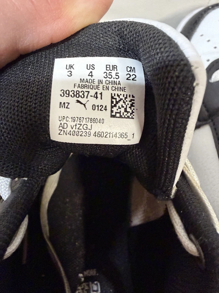 PUMA Caven 2.0 Sneakers 393837-41 White Black Blue US 4 EU 35.5 Women Youth - Image 4 of 4